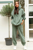 Dodobye Pocketed Hoodie Elastic Waist Long Pants Set