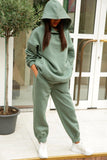 Dodobye Pocketed Hoodie Elastic Waist Long Pants Set