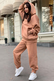 Dodobye Pocketed Hoodie Elastic Waist Long Pants Set