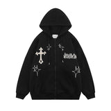 Dodobye Vintage Graphic Oversized Hoodies Autumn Zip Up Long Sleeve Women's Sweatshirt Y2K Aesthetic Harajuku Grunge Gothic Streetwear