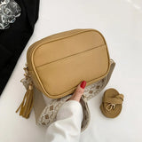 Dodobye Fashion Double Straps Crossbody Bags For Women, Simple Square Tassel Shoulder Bag For Festival Gifts