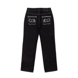 Dodobye Streetwear Mens Womens Jeans Gothic Hip Hop Demon Skull Embroidered Trousers Harajuku Casual Fashion Straight Baggy Jeans Shorts