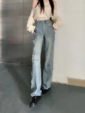 Dodobye Y2k Women Boyfriend Wide Jeans Harajuku Star Patchwork Oversize Pants Hippie Outfits 2024 Korean Style Clothes Mujer New