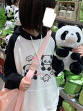 Black Friday Dodobye Kawaii Panda Print Hoodies Women Anime Long Sleeve Sweatshirt Female US(Origin) Style Oversized Streetwear Cutecore Clothes