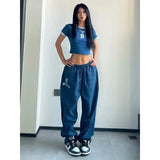 Dodobye-MEXZT Y2K Joggers Sweatpants Women Streetwear Oversize Print Jogging Wide Leg Pants Hip Hop Baggy Casual Black Sports Trousers