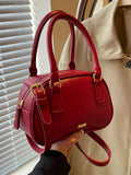 Dodobye Leather Retro Mini Crossbody Bag for Women Korean Fashion Lady Soft Handle Daily Handbags Classic Red Bridal Bag