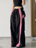 Dodobye Y2k Black Sweatpants for Women Hip Hop Baggy Straight Wide Leg Jogging Sporty Pants Korean Streetwear Causal Trousers