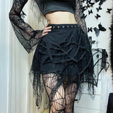 Dodobye Ladies Gothic Short Skirt New Fashion Gothic Punk Women Skirt Casual Slim Half-body Skirt Women