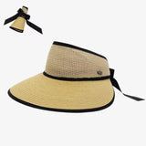 Dodobye New Summer Adjustable Ribbon Empty Straw Hats For Women Foldable Wide Large Brim Beach Hat Chapeau Femmeuv Protection Cap