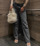 Dodobye-Women Straight Denim Pants Side Pockets Ripped Cutout Long Streetwear Casual Fall Spring Baggy Trousers Y2K Cargo