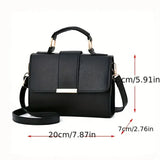 Dodobye Simple Design Small Top-handle Bags For Women, Pu Leather Casual Square Crossbody Shoulder Bag For Daily Used