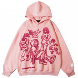 Dodobye Y2k Mens Womens Streetwear Pink Hoodie Sweatshirt Funny Cartoon Graphic Hoodie Autumn Harajuku Anime Hip Hop Hooded Pullover