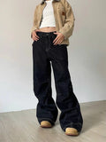 Dodobye Y2k Denim Low Waist Jeans Women Harajuku Wide Leg Baggy Pants High Street Oversize American Retro Cargo Trousers Grunge