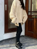 Dodobye Knitted Round Neck Solid Color Women's Sweater Casual Loose Long Sleeved Oversized Pullover Autumn Warm Commute High Streetwear