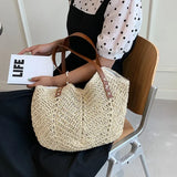 Dodobye Straw Bags for Women Straw Shoulder Bags Rattan Woven Top Handle Bag Hollow Raffia Crochet Beach Bag Casual Handbags 2024