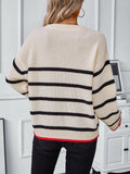 Dodobye Striped Round Neck Contrasting Sweater For Women Long Sleeved Chic Elegant Knitted Sweater 2024 Lady Casual Commute Pullover