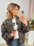 Dodobye 2024 Fashion Leopard Zipper Long Sleeved Women's Jacket Retro Round Neck Street Casual Outerwears New Female Autumn Commute Coat