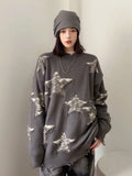 Black Friday Dodobye Star Hollow Out Sweater Women Autumn Winter Oversized Streetwear Harajuku Pullover Punk Grunge Goth Hip Hop Tops Clothes