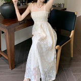 Dodobye Women Fashion Korean Style Sweet Embroidered Dress Elegant Tighten The Waist 2024 Spring Summer New Dress Vintage Princess Dress