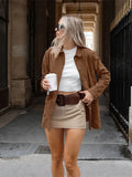 Dodobye Retro Brown Women Lapel Pockets Shirt Coats Fashion Long Sleeve Single Breasted Loose Jacket 2024 Casual Lady Autumn Streetwear