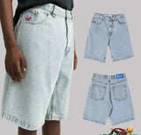 Dodobye 1990s Big boy Short for Men Streetwear Baggy Jeans Embroidery Denim Leisure Short Mujer Hot Traf Men shorts jean Skate jeans men