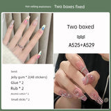 Dodobye Wear Nail Fancy Mid-Length Autumn and Winter French Manicure