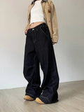 Dodobye Y2k Denim Low Waist Jeans Women Harajuku Wide Leg Baggy Pants High Street Oversize American Retro Cargo Trousers Grunge