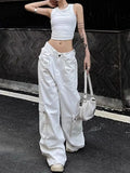 Dodobye Women Low Waist Denim Pants Y2k Vintage Loose Korean Style Straight Wide Leg Cargo Jeans Harajuku Causal Ladies Trousers