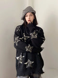 Black Friday Dodobye Star Hollow Out Sweater Women Autumn Winter Oversized Streetwear Harajuku Pullover Punk Grunge Goth Hip Hop Tops Clothes