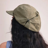 Dodobye Women's elegant berets Autumn lazy french artist hats Solid army green octagonal painter cap gorros