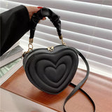 Dodobye Fashion Love Heart Shape Shoulder Bag Small Handbags Designer Crossbody Bags For Women Solid Pu Leather Top Handle Bag