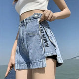 Dodobye 2024 American New Summer Loose Denim Shorts Y2K High Street Fashion Trend Slim Ultra-high Waist Wide Leg A Jeans Zipper Shorts