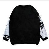 Dodobye Men Streetwear Portrait Gothic Women Sweater Knitted Sweater Winter Warm Pullover Loose Retro Y2k Vintage EMO  Black O-neck Top