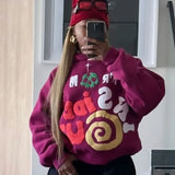 Dodobye Y2K Hoodies Colorful Letter Printing Painting Women Men Harajuku Hip Hop Loose Sweatshirts 2024 Rock Gothic Clothes Streetwear 