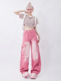 Dodobye Y2k Baggy Cargo Jeans Women Hip Hop Fashion Wide Leg Low Waist Hole Denim Pants Streetwear Causal Korean Ripped Trousers