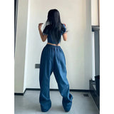 Dodobye-MEXZT Y2K Joggers Sweatpants Women Streetwear Oversize Print Jogging Wide Leg Pants Hip Hop Baggy Casual Black Sports Trousers