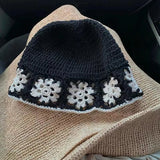 Dodobye Knitted Floral Bucket Hats For Women Spring Summer Sun Hat Female Crochet Fishermen Cap Outdoor Travel Basin Caps Panama Gorros