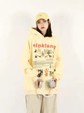 Black Friday Dodobye Kawaii Cartoon Animal Print Hoodies Women Oversized Long Sleeve Cat Graphical Pullovers Casual Vintage Sweatshirt Tops