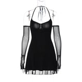 Dodobye Sexy Halter Black Mini Dress Slim Vacation Party Club Fashion Festival Birthday Outfit Spring Summer Women Clothes