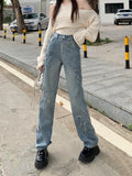 Dodobye Y2k Women Boyfriend Wide Jeans Harajuku Star Patchwork Oversize Pants Hippie Outfits 2024 Korean Style Clothes Mujer New