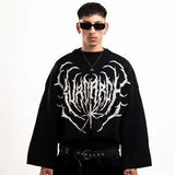 Dodobye Y2k Clothes Gothic Sweater Knitted Women Men Vintage Print Winter Unisex Hip Hop Streetwear Loose Punk Warm Pullover Streetwear 