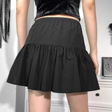 Women's Gothic Short Spring Temperament Skirt Women's Summer Dark Fluffy Skirt Sexy Splicing Lacing Half-body Skirt