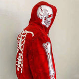 Dodobye Women Gothic zipper hoodie couple trend Harajuku punk clothing Sweatshirt women and men  bulk items wholesale lots tops red