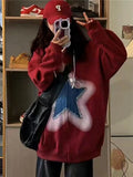 Black Friday Dodobye Y2K Zip Up Hoodie Women Sweet Star Graphics Sweatshirts Fashion Red Oversized Sport Coat Grunge Female Harajuku Clothes