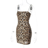 Dodobye Leopard Print Sequins Sleeveless Mini Women Dress Autumn Elegant Party Prom Lady Wholesale Dropshippping Casual Clothes