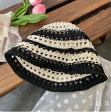 Dodobye Hollow Straw Weave Bucket Hats For Women Spring Summer Travel Sunshade Hat Fishermen Cap For Lady Panama Outdoor Basin Cap Gorro