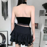 Women's Gothic Directional Design Top 2024 New Dark Style Lace Splicing Camisole Tank Top