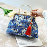 Dodobye Vintage Fringe Bag Small Shell Bags Chain Women Shoulder Crossbody Bag Crane Flying Women's Handbags Purses Embroidery