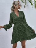 Dodobye New Fashion Simple Dot Chiffon Dress For Women With Bow  Long Sleeve Summer Party Dresses V Neck Knee Length Dress 20515