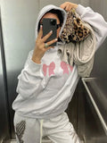 Black Friday Dodobye Kawaii Bow Print Hoodies Women Y2k Long Sleeve Sweatshirt Oversized Sweet Girl Causal Loose Autumn Winter Clothes Ins